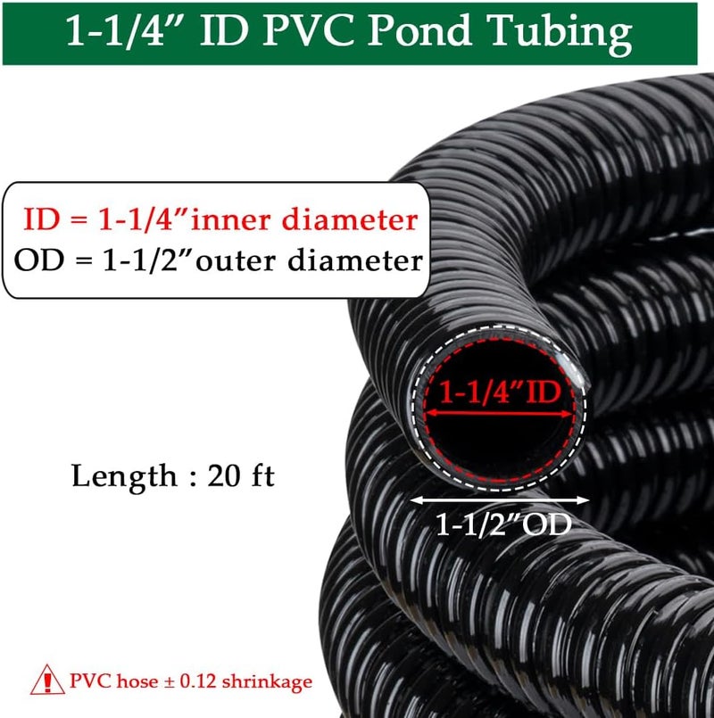 DAVCO Kinkproof 1-1/4 Dia Waterfall, Pond Tubing & Aquarium Hose, 1-1/4-Inch ID, 20 FT, Black, Corrugated - Image 2